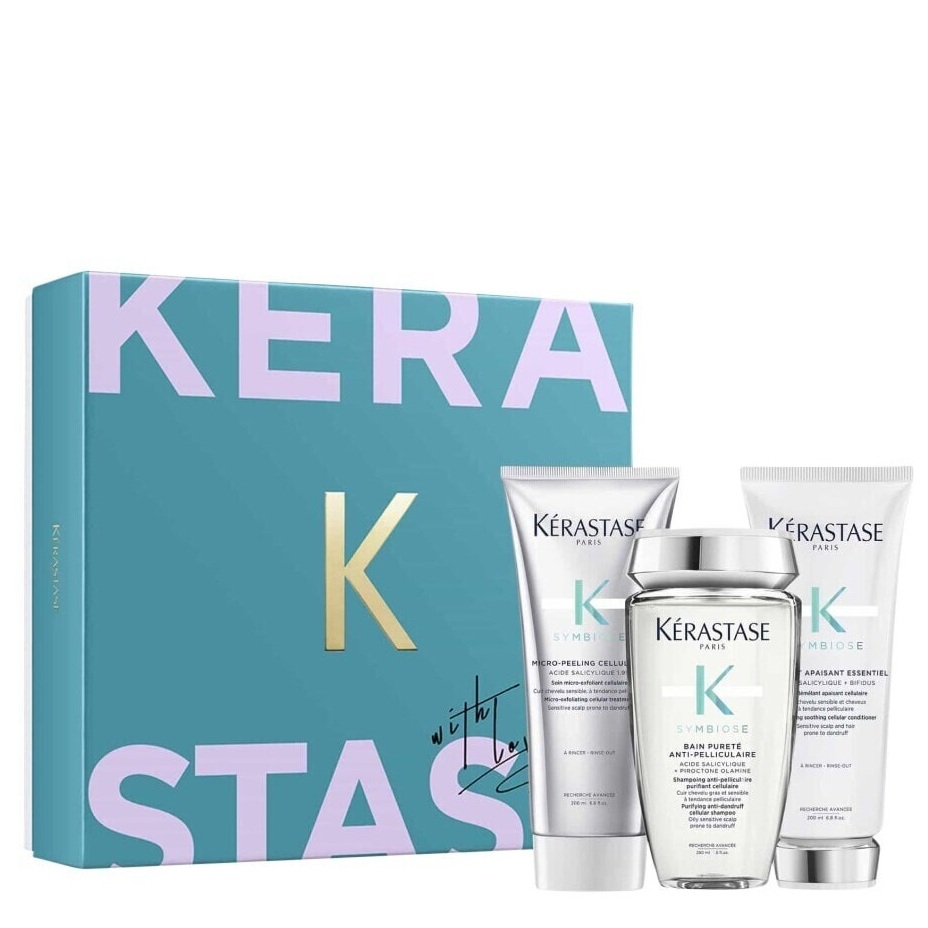 Набор для волос Kerastase Symbiose (шампунь Bain Purete 250мл + пилинг Micro-Peeling Cellulaire 200мл + кондиционер Fondant Apaisant Essentiel 200мл) 